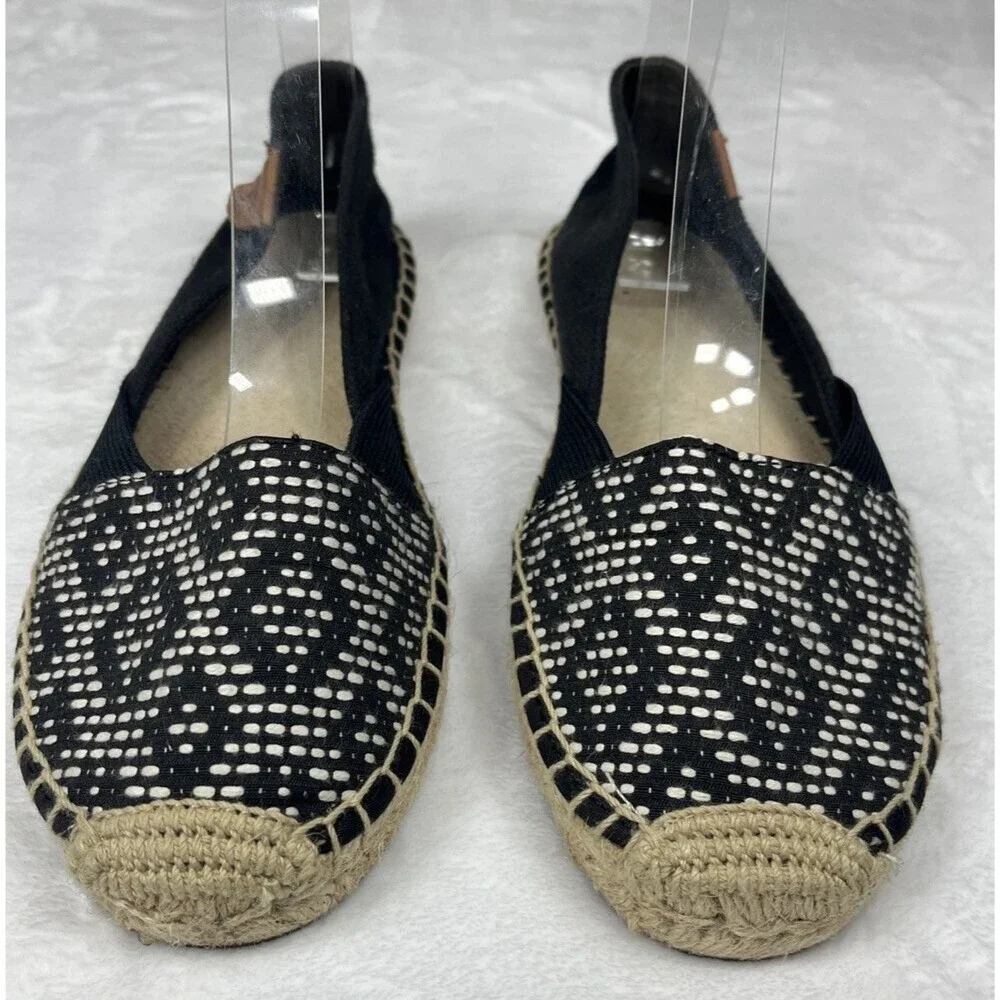 Sperry Women's Espadrille Flat Slip On Shoe Black Tan Size 7